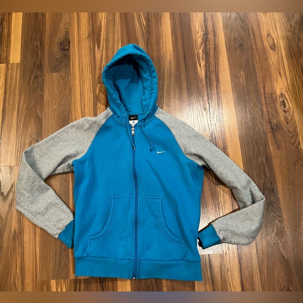 Nike Sweater Womens large Blue Hoodie Full Zip Team Club Gym Outdoors Ladies